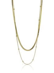 Marc Malone Dvojitý pozlátený náhrdelník Evangeline Gold Necklace MCN23089G