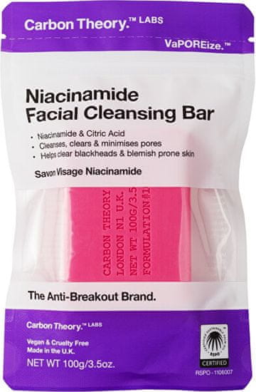 Carbon Theory Čistiace pleťové mydlo Niacinamide (Facial Cleansing Bar) 100 g