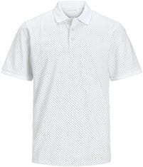 Jack&Jones Plus Pánske polo tričko JJLUIS Standard Fit 12254901 White (Veľkosť 3XL)