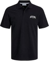 Jack&Jones Pánske polo tričko JJEJOSH Standard Fit 12247387 Black (Veľkosť L)