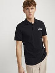 Jack&Jones Pánske polo tričko JJEJOSH Standard Fit 12247387 Black (Veľkosť L)