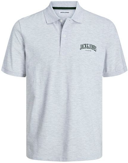 Jack&Jones Pánske polo tričko JJEJOSH Standard Fit 12247387 White Melange