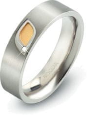 Boccia Titanium Titánový prsteň s briliantom 0146-01 (Obvod 52 mm)