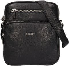 Lagen Pánska kožená crossbody taška 6048 BLK