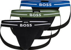 Hugo Boss 3 PACK - pánske slipy BOSS JOCK STRAP 50514965-965 (Veľkosť L)