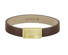 Lacoste Hnedý kožený náramok Monogram Leather 2040187 (Dĺžka 17,5 cm)