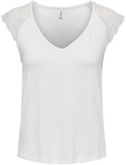 ONLY Dámske tričko ONLPETRA Slim Fit 15315803 White (Veľkosť XS)