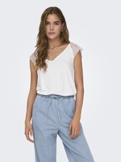 ONLY Dámske tričko ONLPETRA Slim Fit 15315803 White (Veľkosť XS)