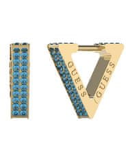 Guess Pozlátené trojuholníkové náušnice Crazy Earrings JUBE03306JWYGBLT/U