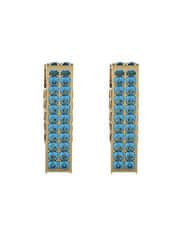 Guess Pozlátené trojuholníkové náušnice Crazy Earrings JUBE03306JWYGBLT/U