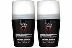 Vichy Súprava guličkových dezodorantov pre citlivú pokožku Homme 72H (Dezodorant Anti-Transpirant) 2 x 50