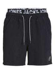 Jack&Jones Pánske kúpacie kraťasy JPSTFIJI Regular Fit 12227254 Black (Veľkosť S)