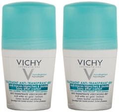 Vichy Súprava guľôčkových antiperspirantov proti bielym a žltým škvrnám 2 x 50 ml