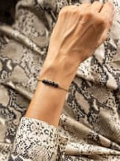 Emily Westwood Pôvabný pozlátený náramok s čiernymi perličkami WB1059G