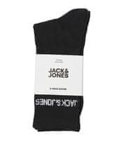 Jack&Jones 3 PACK - pánske ponožky JACMELVIN 12260083 Black