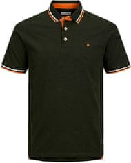 Jack&Jones Pánske polo tričko JJEPAULOS Slim Fit 12136668 Kombu Green (Veľkosť L)