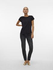Vero Moda Dámske tričko VMBELLA Standard Fit 10303431 Black (Veľkosť XXL)