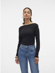 Vero Moda Dámske tričko VMCHLOE Tight Fit 10314406 Black (Veľkosť L)