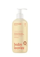 Attitude Detské telové mydlo a šampón s vôňou hruškovej šťavy Baby Leaves (Shampoo & Body Wash) 473 ml