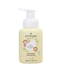 Attitude Detská umývacia pena na telo a vlasy s vôňou hruškovej šťavy Baby Leaves (Hair & Body Foaming Wash)
