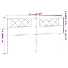 Vidaxl Kovové čelo postele, biele 180 cm