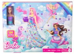 Mattel Barbie Pohádkový adventní kalendář 2024 s panenkou, 24 doplňků HRG90