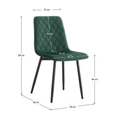 KONDELA Jedálenská stolička, smaragdová Velvet látka/kov, DAMIA TYP 2