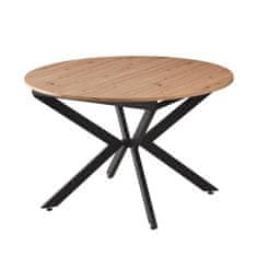 KONDELA Jedálenský rozkladací stôl, dub artisan/čierna, 120x120-160x75 cm, ABERO TYP 2
