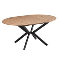 KONDELA Jedálenský rozkladací stôl, dub artisan/čierna, 100x100-140x75 cm, ABERO TYP 1
