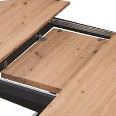 KONDELA Jedálenský rozkladací stôl, dub artisan/čierna, 100x100-140x75 cm, ABERO TYP 1