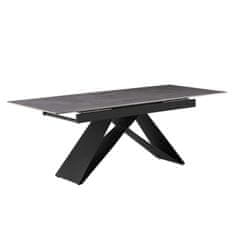 KONDELA Jedálenský rozkladací stôl, betón/čierna, 160-200x90 cm, MAJED