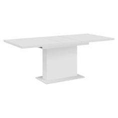 KONDELA Jedálenský rozkladací stôl, biela, 160-200x90 cm, BOBA