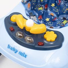 Baby Mix Detské chodítko s volantom a silikónovými kolieskami tmavo modrá
