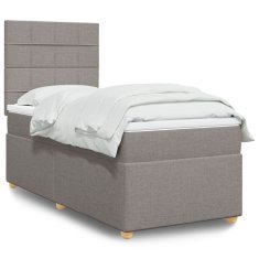 shumee Posteľný rám boxspring s matracom sivohnedý 90x190 cm látka