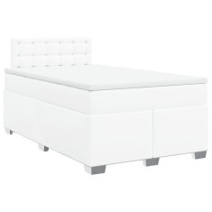 Petromila vidaXL Boxspring posteľ s matracom biela 120x200 cm umelá koža