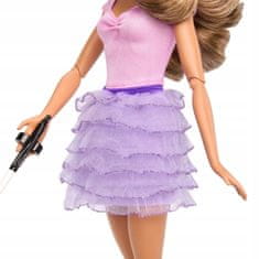 Mattel Panenka Barbie Fashionistas modelka, fialová sukně s volánky, 65. výročí FBR37