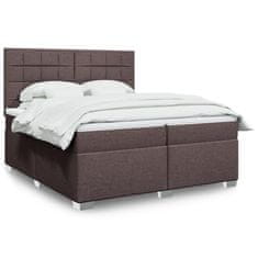 shumee Boxspring posteľ s matracom tmavohnedá 200x200 cm látka