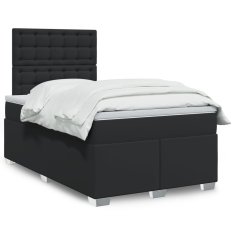 shumee Boxspring posteľ s matracom čierna 120x190 cm umelá koža