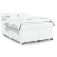 Petromila vidaXL Boxspring posteľ s matracom biely 140x190 cm umelá koža
