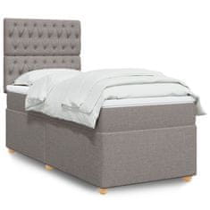 shumee Posteľný rám boxspring s matracom sivohnedý 90x190 cm látka