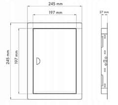 BOBIMARKET 20x20 biely kovový vypínač dverí