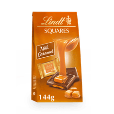 LINDT Štvorčeky mliečna čokoláda karamel 144g