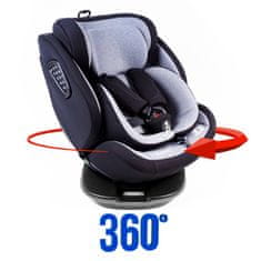 Aga4Kids Autosedačka i-Size 360° 0-36 kg Čierna/Svetlo šedá