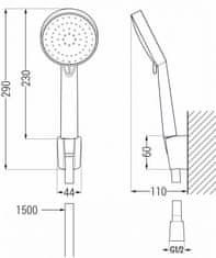 Mexen Bodový sprchový set Mexen R-75, chróm/biela - 785755052-02 - MEXEN