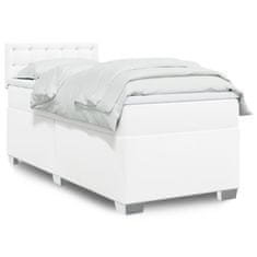 Petromila vidaXL Boxspring posteľ s matracom biela 100x200 cm umelá koža