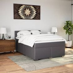 Petromila vidaXL Boxspring posteľ s matracom sivá 140x200 cm umelá koža