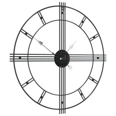 Petromila vidaXL Nástenné hodiny čierne Ø60 cm železo