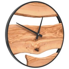 Petromila vidaXL Nástenné hodiny hnedé Ø35 cm železo a kompozitné drevo