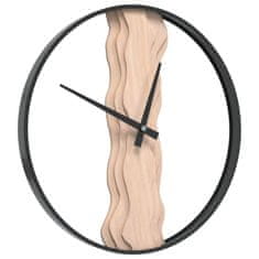 Petromila vidaXL Nástenné hodiny hnedé Ø35 cm železo a dubové drevo