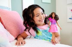 Mattel Panenka Barbie Fashionistas modelka #225, hnědé vlasy, šaty s volánkem, doplňky, 65. výročí FBR37
